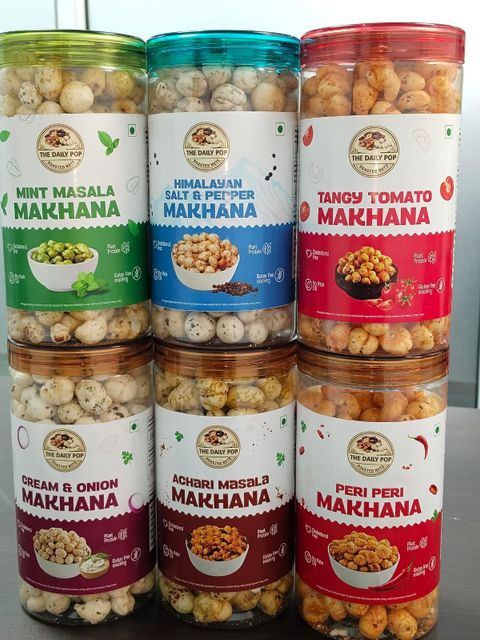 Roasted Fox Nuts (Makhana) Packaging Jar Texture Crunchy Shelf Life 9 Months Grade 4 Plus, 5 Plus Place of Origin India Storage Type Room Temp. - Image 2