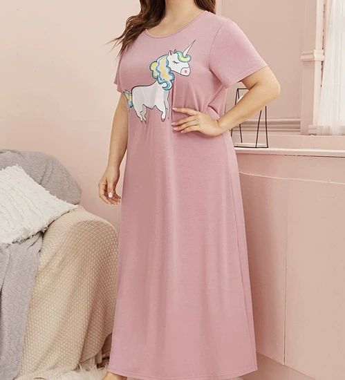 Cartoon Night Wear Sexy Night Dresses Women Pajamas Sleepwear Nightgowns Plus Size Unicorn Print Women Night Dress - Image 5