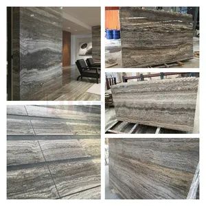 Marble Granite Travertine Cladding Gray Travertine Tiles MOQ 100 Sqm Color White Origin China Thickness 20mm HS Code - Image 2