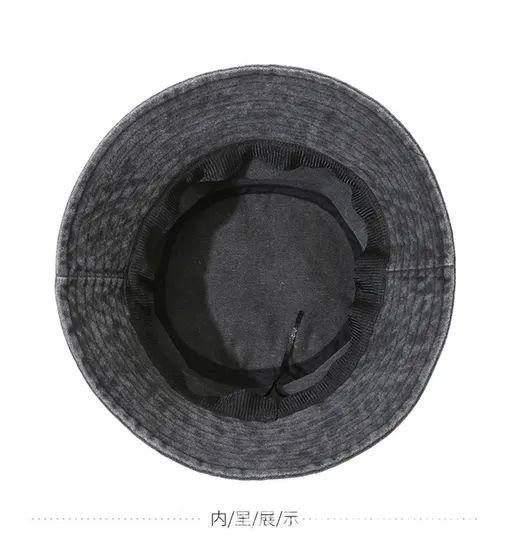 Vintage Washed Denim Fisherman Hat Denim Bucket Hat Washed Brim Hat Beach Hat - Image 6