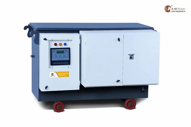 Oil Cooled Servo Stabilizers Voltage 440V Frequency 50 HZ Brand A M Power Phase Three Phase Load capacity 100 KVA Efficiency Greater Than - Image 1