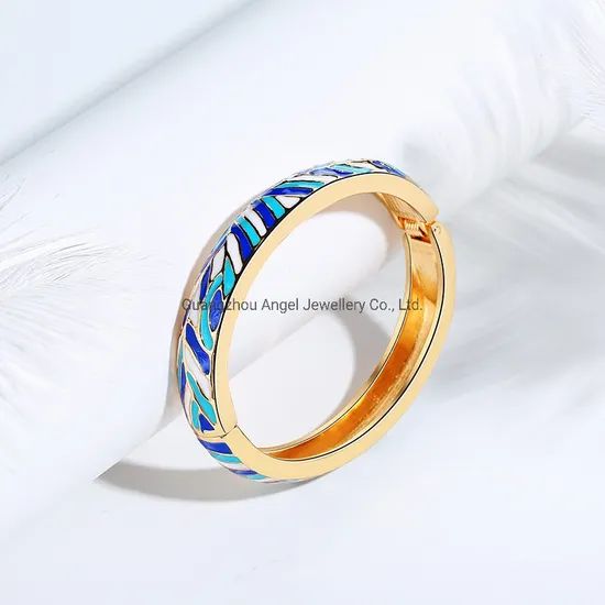 Fashion Fine Jewelry Colorful Enamel Gold Plated Bangle - Image 2