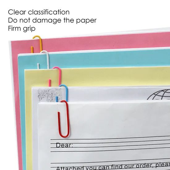 Foska Office Stationery Vinyl Coated Colorful Plastic Paper Clips - Image 4
