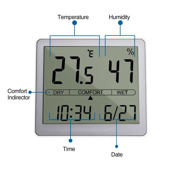 High Precision Thermo-Hygromet Home and Laboratory Use Hygrometer Temperature Humidity Monitor Thermo Hygrometer - Image 5