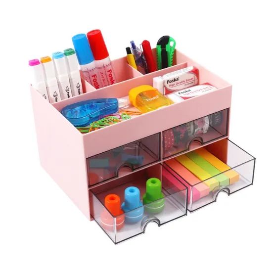 Foska Plastic Office Storage Organizer with Stackable Desktop Drawer - Image 6
