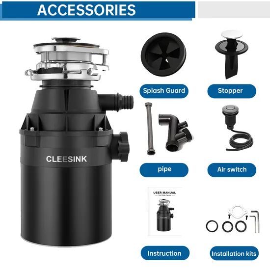 ISE Kitchen Sink Food Waste Disposal Insinkerator Usage Home Voltage 220V Capacity 1450mL Horse Power 1HP Input Power - Image 5