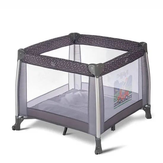 Baby Foldable Folding Colorful 4 Sides Mesh Playpens with Wheels - Image 5