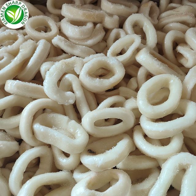 Frozen Fresh Raw Squid Calamari Ring skin on 3-8cm Pacific West White bbq IQF Sea Food Sotong Bulk Packaging for online sale - Image 2
