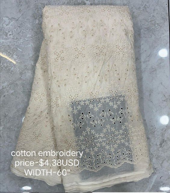 COTTON EMBROIDERY FABRICS Texture Cotton Packaging STANDARD Embroidery Type Embroidery Fabrics Strength Recognized By The Industry - Image 3