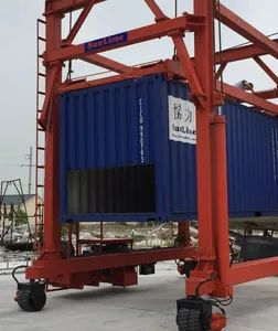 Lifting 20FT 40FT Port Container Straddle Carrier Crane Rubber Tyre ...