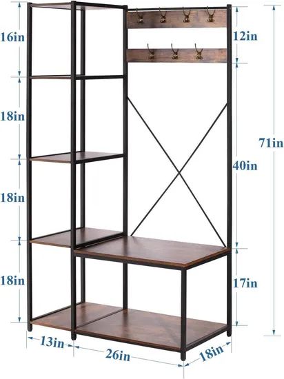 Specially Designed for Cross-Border Steel-Wood Structure Coat Racks - Image 3