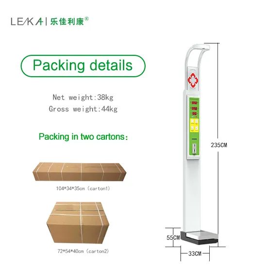 Electronic Body Height and Weight Measuring Scale Machine Trademark LEKA Net Weight 38 Kg Power AC100-240V Model NO. - Image 1