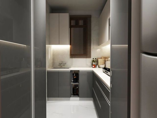 Modern Kitchen Cabinets Colour Natural Appearance Modern Pattern Design Plain Door Finishing Acrylic Kitchen Design U- - Image 1