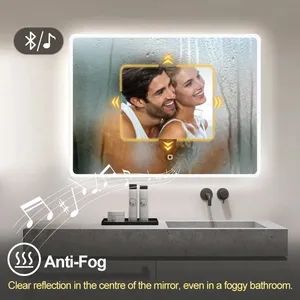 China High Quality Customized Size Multi Function LED Three Color Bathroom Smart Mirror - Image 2