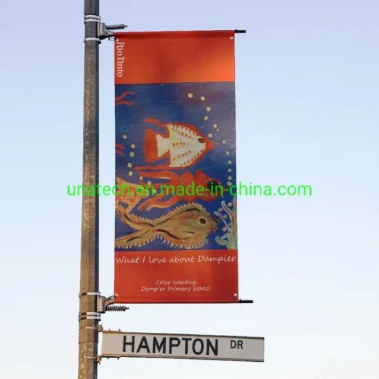Outdoor Street Light Pole Advertising Sign Flex Media Banner Arm - Image 1