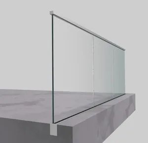 Aluminium Glass Anodised White and Black Balustrade Bottom and Top Railing Profile - Image 2