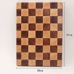Acacia Wood Chess Pattern Cutting Board with Feet Size Medium Model NO. 4 Brand Goude Shape Irregular Trademark Goude HS Code 4420909090 - Image 3