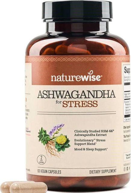NatureWise Ashwagandha for Stress reflief Supplement- With KSM-66 Extract, GABA, L-Theanine, Rhodiola Rosea - Herbal Mood & Sleeping - Image 3