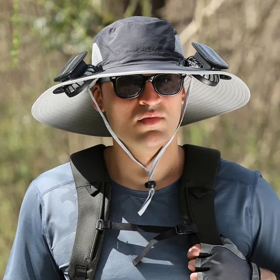 Removable Solar Charging Fan Outdoor Sunshade Cap - Image 4