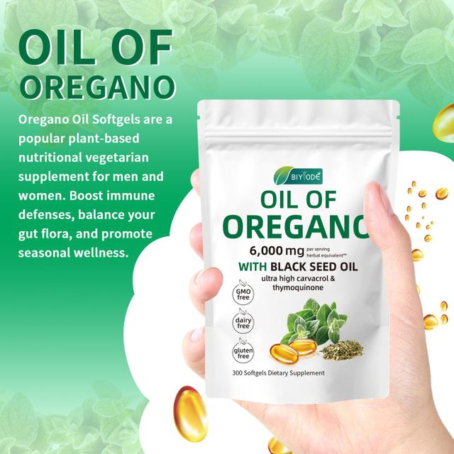 Organic oregano extract high potency herbal supplement black seed oil oregano soft gel capsules immune system digestive seasonal health dietary supplement - Image 4
