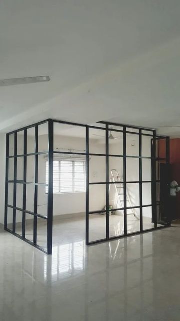 8 Feet Aluminium Partition, Grid Style Height 8 Feet Glass Type Toughened Usage/Application Office Partition Type Grid - Image 1