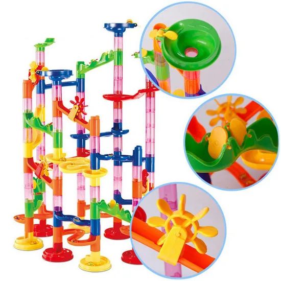 Block Toys Set Track Ball Roll Construction Building Blocks - Image 2