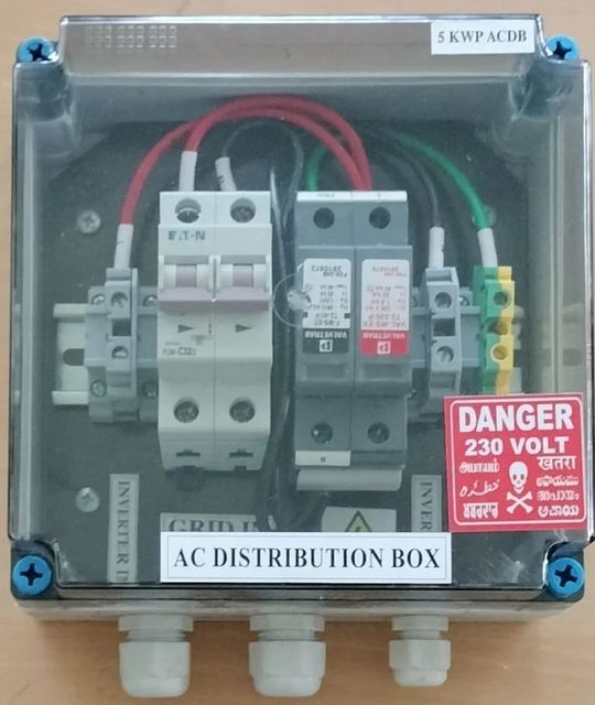 ACDB-DCDB Solar Control panel Single phase Capacity 5 kW Frequency 50 Hz Phase Single Phase Enclosure Rating Ip65 Material - Image 1