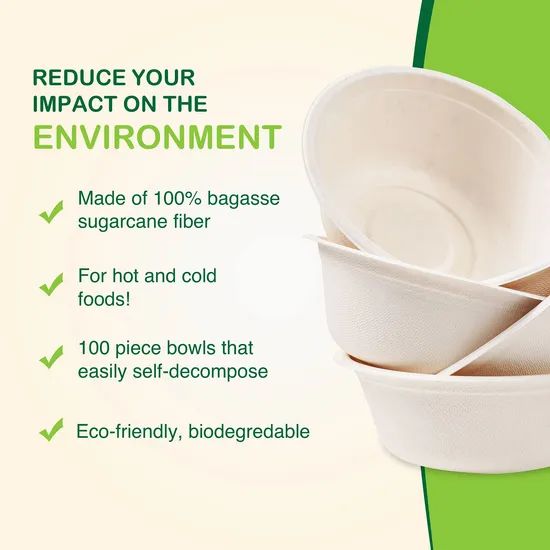Customize Packaging Pfas Free Biodegradable Pulp Bagasse Salad Bowl - Image 4