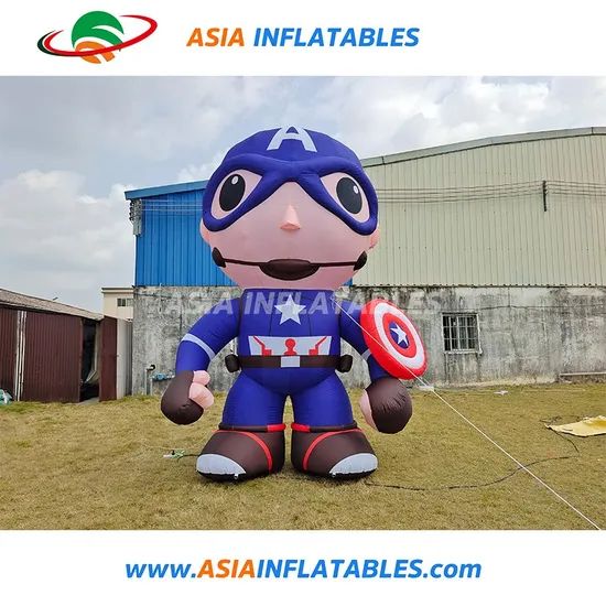 Inflatable Captain America Cartoon Model, Marvel Avenger Captain America Character Mascot - Image 1