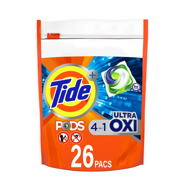 Tide Pods Liquid Laundry Detergent Soap Pacs, Ultra Oxi, HE Compatible 85 Count - Image 4