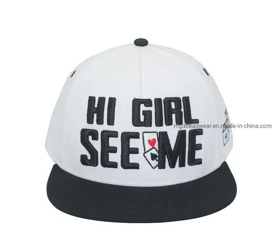 High Quality Two Tone Embroidery 6 Panel Black Custom Snapback Caps - Image 1