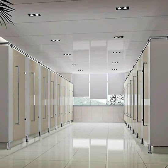 Office Building Project HPL Compact Laminate Panel Toilet Cubicles Partition System - Image 1