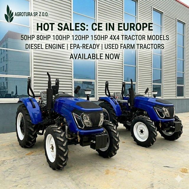 CE Certified 50HP 80HP 100HP 120HP 150HP 4x4 Diesel Farm Tractor with EPA Engine – Hot Sale Used Agricultural Tractors, Heavy Duty Performance, Fuel Efficient, Multi-Purpose Farming Equipment Available for Immediate Delivery Worldwide - Image 3