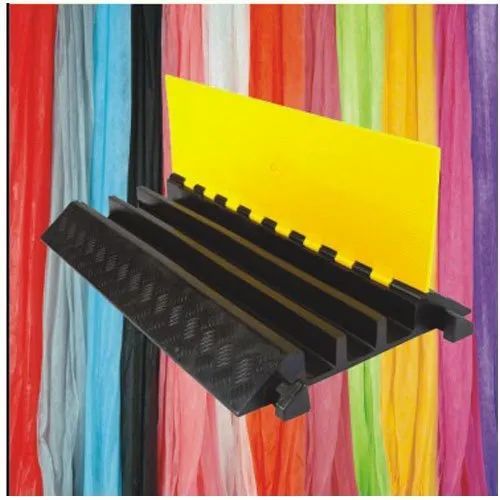 Rubber Cable Protector, 3, for Cable Protection Brand LTS Material Rubber Number Of Channel 3 Color Black and yellow - Image 1
