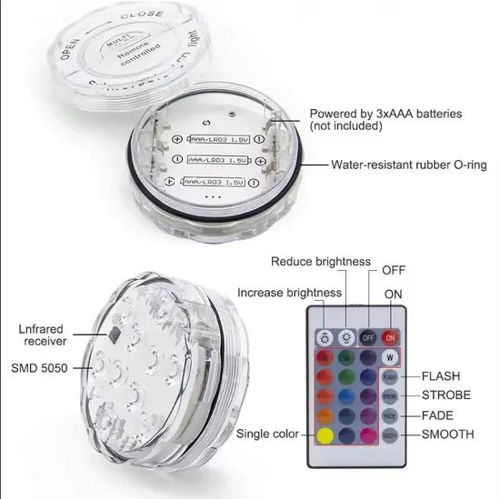 LED Underwater Fountain Lights 16 Colors RGB Submersible Swimming Pool Lights with Remote Control - Image 3