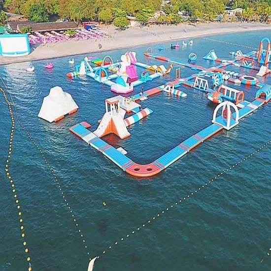 China Manufacturer New Design Inflatable Floating Water Park Obstacle Course - Image 3