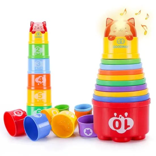 Intelligent Number Counting CPC Children Stacking Nesting Cup Toy Stack up Cups Baby Bath Toys - Image 5