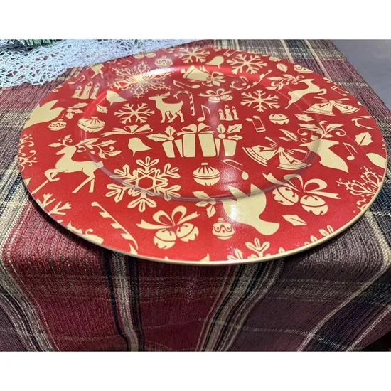 Transfer Printing Process PP Material Disposable Plastic Fine Dining Restaurant Charger Plate - Image 3
