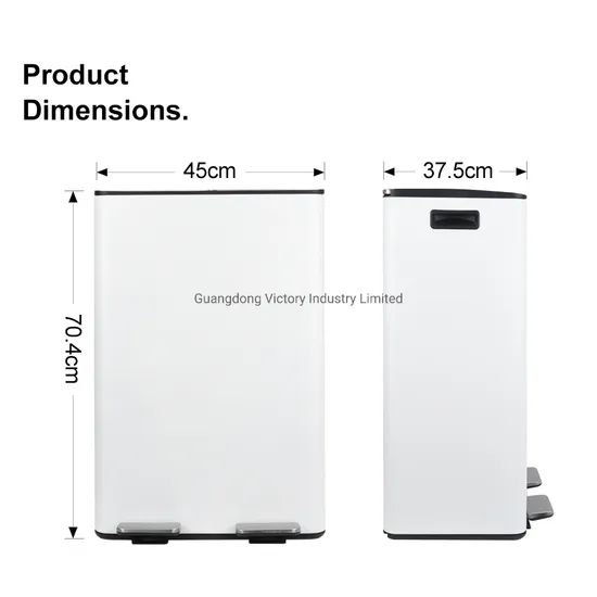 60L 2-Compartment Pedal Trash Can Stainless Steel Pedal Trash Can Foot Step Garbage Recycle Dustbin - Image 3