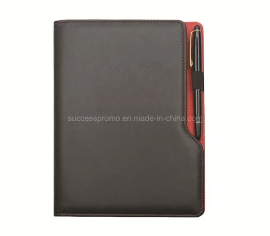Customised Hand-Made Leather File Folder with Pen Loop Size A4 Color Black Origin China Usage File Box Trademark - Image 2