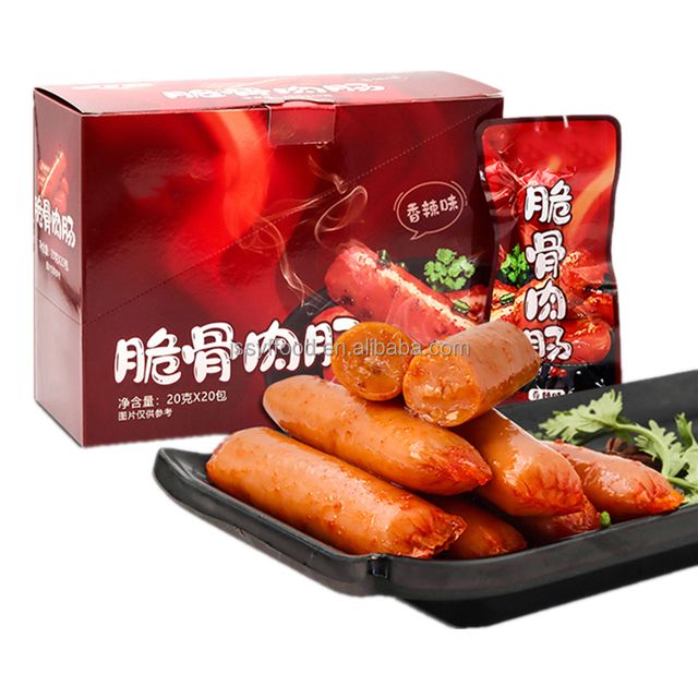 OEM Hot sale spicy sausage Meat snacks Chinese tradition black pepper flavor Crisp bone sausage hot dog - Image 1
