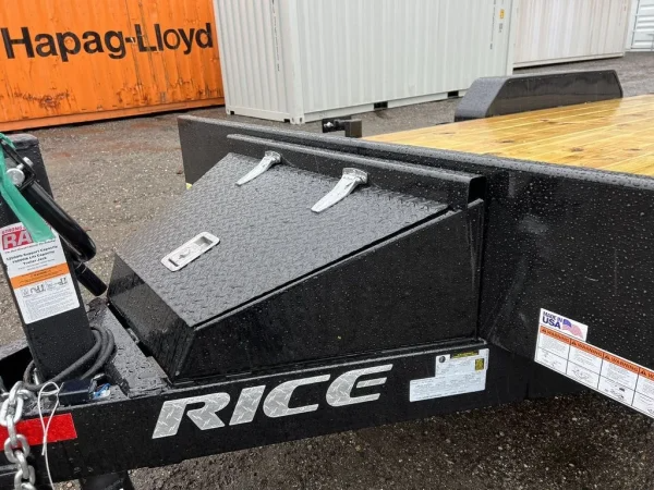 2024 Rice Trailers 7×16 10K Equipment Hauler w/D-Rings, Spare Mount, & Toolbox - Image 2