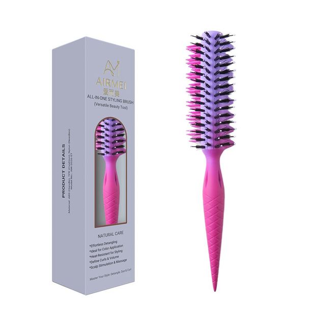 AIRMEI Aura Glide 3-in-1 Professional Detangling & Styling Brush - Solid Base Design, Heat-Resistant for Salon Use - Private Label Available - Image 3
