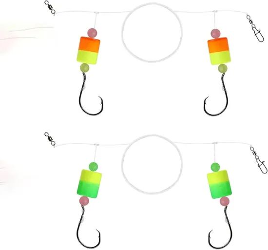 Pompano Rigs for Surf Fishing Unique T-Knot Strong Pre-Rigged Pompano Rigs Surf Fishing Rigs Saltwater with Pompano Floats with Circle Hooks - Image 3