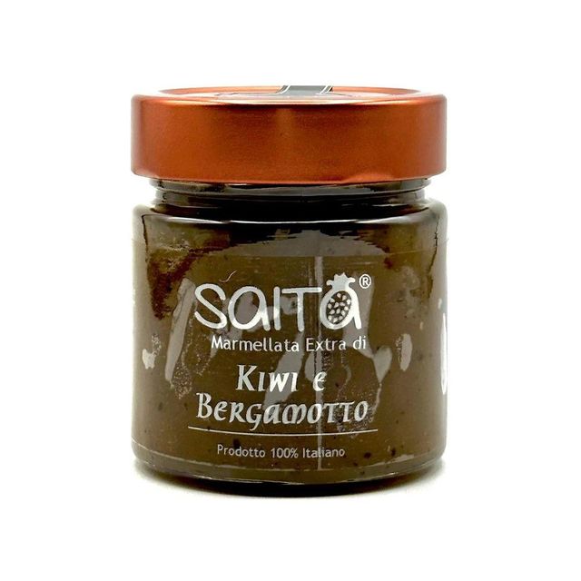 Top Quality Italian Kiwi and Bergamot Extra Jam SAITA with only natural ingredients 250gr - Image 1