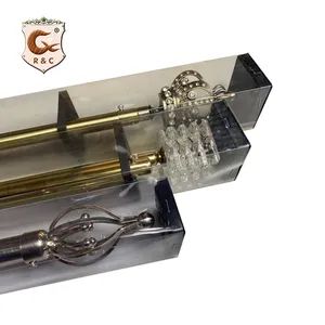 Manufacture Modern Gold Threaded Extendable Curtain Rods MOQ 100 Sets Color Silver Material Iron Diameter 28mm Trademark R&C - Image 3