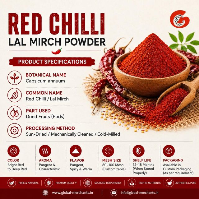 Premium Indian Red Chilli Powder | Dried Red Chilli | Food Grade | Bulk Supply - Image 1