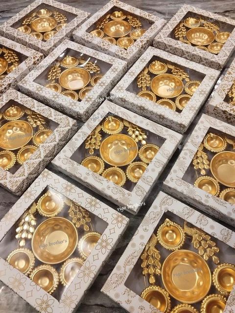 Brass plating Metal peacock urli Size/Dimension 8" Brand Vigo brother's Color Brass gold plating Weight 250 gm with window - Image 2