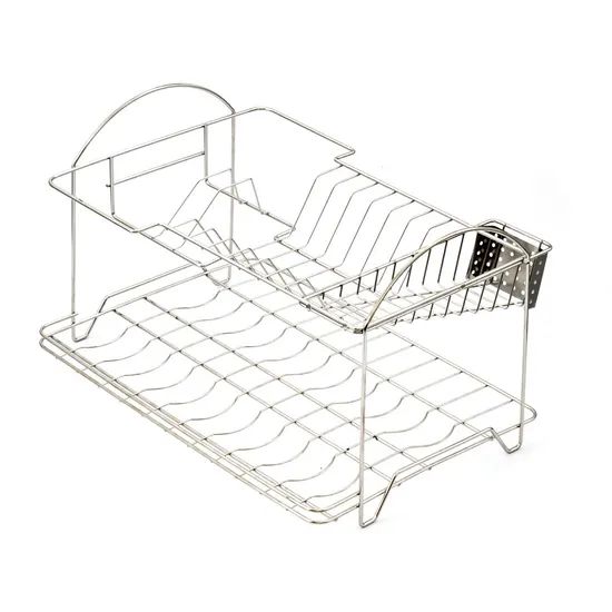 Kitchen Accessories Gray Dish Rack Stainless Steel Drainer Plates Storage Kitchen Rack - Image 2