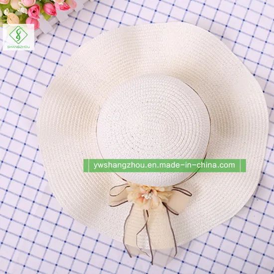 High Quality Fashion Straw Cap Sunscreen Beach Women Hat with Ribbon - Image 5